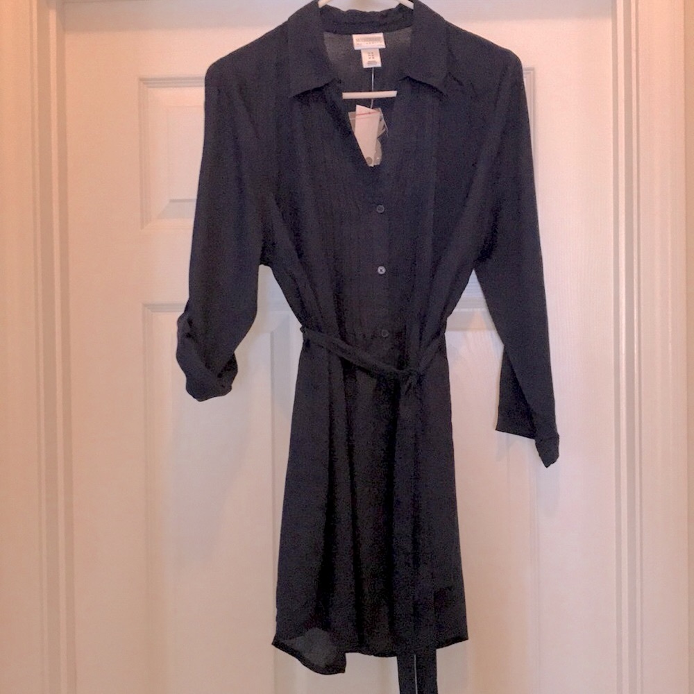 3/4 length sleeve button down maternity dress